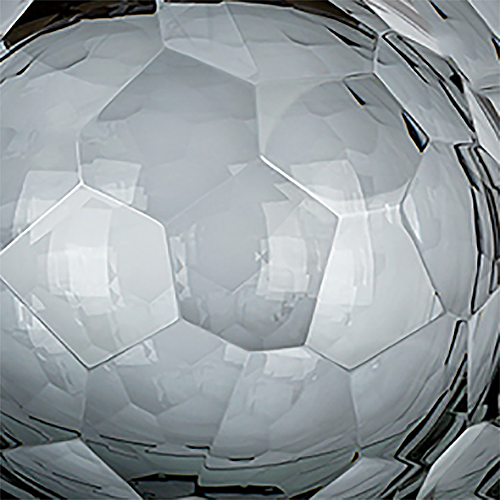 Round Petrol Blue & Clear