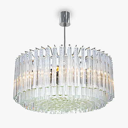 flat crystal chandelier