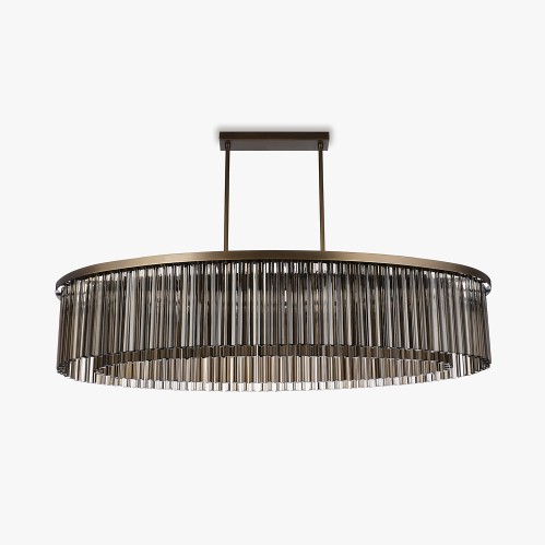 Large Double Drum Oval Chandelier