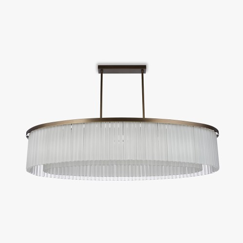 Large Double Drum Oval Chandelier