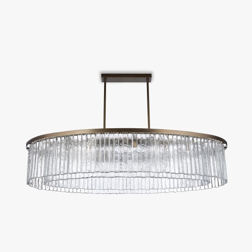 Large Double Drum Oval Chandelier
