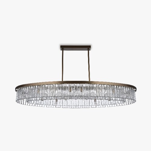 Small Double Drum Oval Chandelier